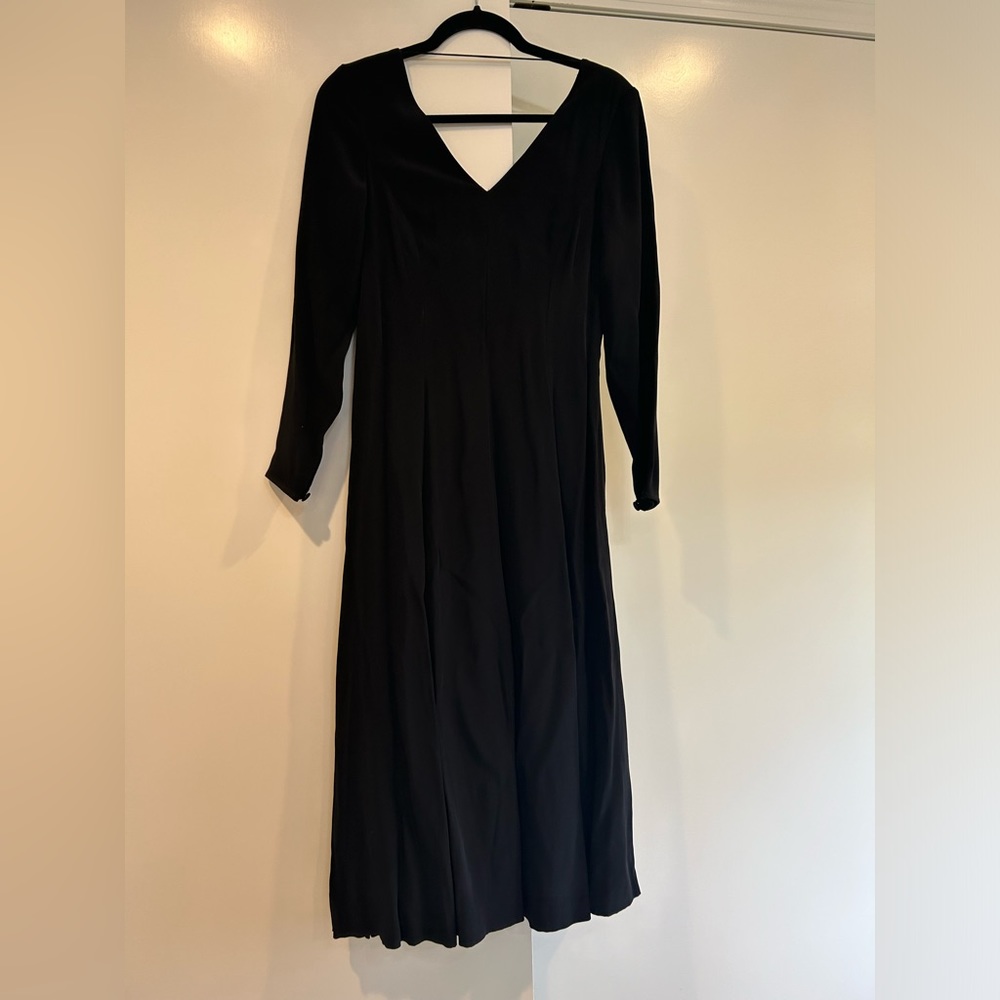 Giorgio Armani Le Collezioni Long Sleeve Vintage Black Dress Goth Witchy 6 - Picture 2 of 12